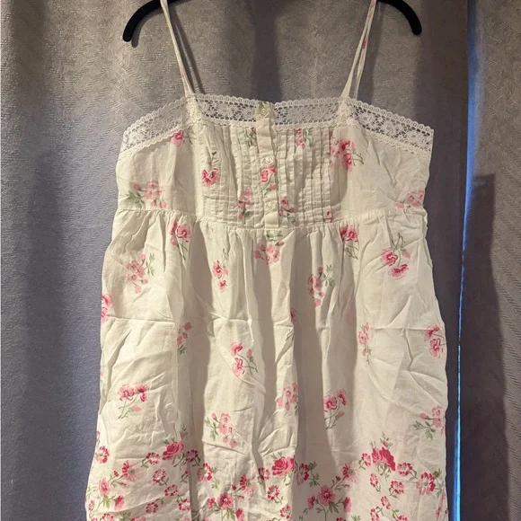 Laura Ashley White and Pink Floral Nightgown - Picture 1 of 3